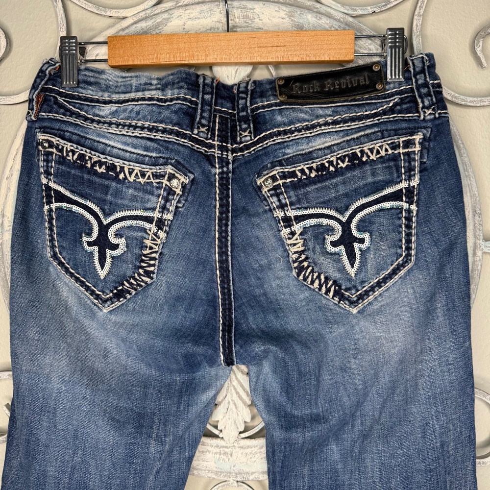 Rock Revival Charlotte Easy Bootcut Jeans Blue Size 29 - Picture 4 of 13